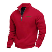 Men's Fleece Quarter Zip Sweatshirt, Stand Collar Winter Pullover