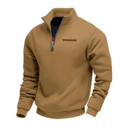 Men's Fleece Quarter Zip Sweatshirt, Stand Collar Winter Pullover