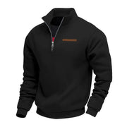 Men's Fleece Quarter Zip Sweatshirt, Stand Collar Winter Pullover