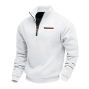 Men's Fleece Quarter Zip Sweatshirt, Stand Collar Winter Pullover
