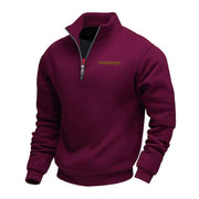 Men's Fleece Quarter Zip Sweatshirt, Stand Collar Winter Pullover