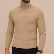 Men's Fine Knit Turtleneck Sweater, Slim Fit Winter Pullover