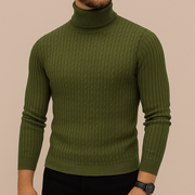 Men's Fine Knit Turtleneck Sweater, Slim Fit Winter Pullover