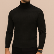 Men's Fine Knit Turtleneck Sweater, Slim Fit Winter Pullover
