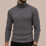 Men's Fine Knit Turtleneck Sweater, Slim Fit Winter Pullover