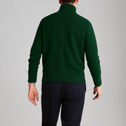 Men's Soft Knit Quarter Zip Sweater, Stand Collar Winter Pullover
