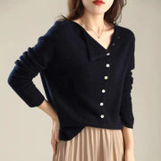 Women's Soft Knit Cardigan, Button Front Wide Neck Lightweight Sweater