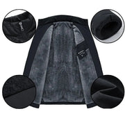Men's Fleece Lined Padded Jacket, Insulated Stand Collar Winter Coat